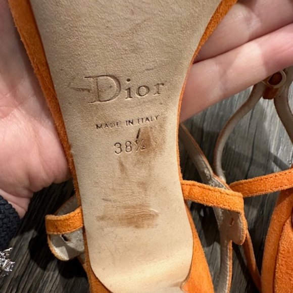 Dior Orange Suede Platform Sandals - Picture 8 of 10
